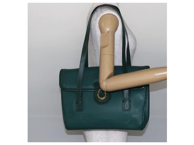 Borsa a Spalla in Pelle Gucci Verde Oro 001 115 1199 Auth 147490 - vista 23