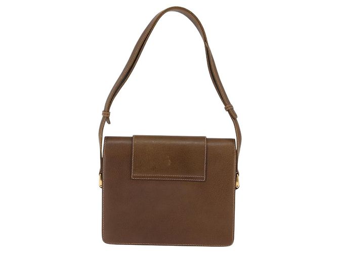 Borsa a Spalla in Pelle Gucci Oro Marrone Auth ep11437 D'oro - vista 2