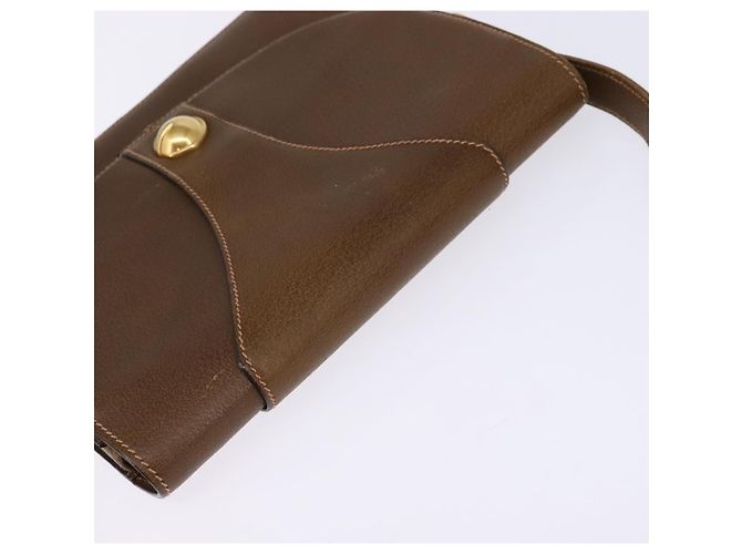 Borsa a Spalla in Pelle Gucci Oro Marrone Auth ep11437 D'oro - vista 6
