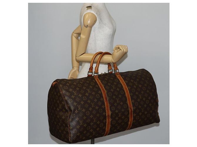 LOUIS VUITTON Borsa Boston Monogram Keepall 60 M41422 LV Auth 147329 Monogramma - vista 21