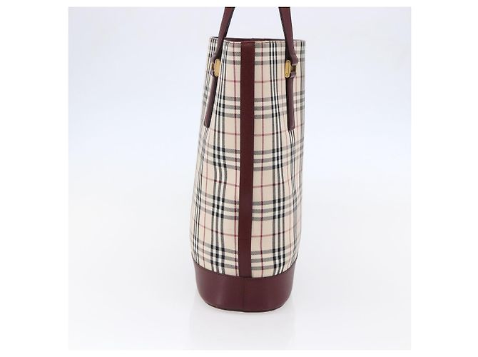Borsa Tote Nova Check Burberry in Tela Beige Oro Auth ep11287 D'oro - vista 3