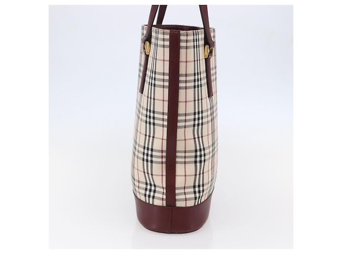 Borsa Tote Nova Check Burberry in Tela Beige Oro Auth ep11287 D'oro - vista 4