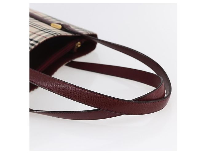 Borsa Tote Nova Check Burberry in Tela Beige Oro Auth ep11287 D'oro - vista 7