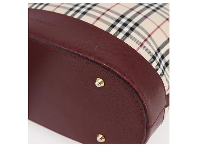 Borsa Tote Nova Check Burberry in Tela Beige Oro Auth ep11287 D'oro - vista 9