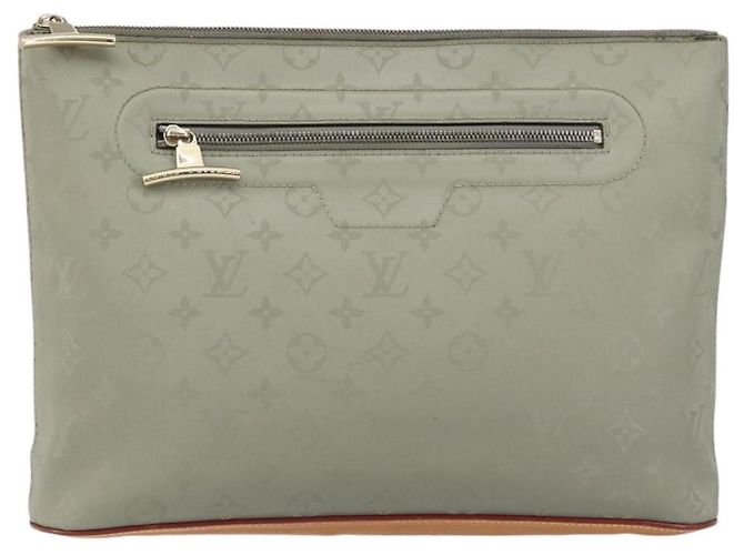 LOUIS VUITTON Pochette Cosmos in titanio Monogram Grigia M63240 LV Auth 147363 Marrone - vista 13