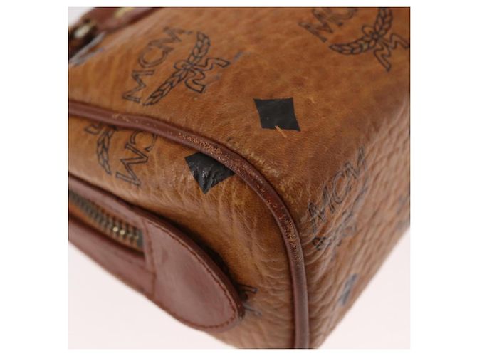 Borsa MCM Logogram Vicetos in pelle PVC marrone e oro Auth BA7357 D'oro - vista 12