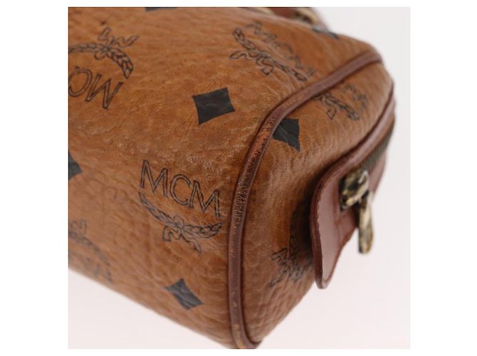 Borsa MCM Logogram Vicetos in pelle PVC marrone e oro Auth BA7357 D'oro - vista 13