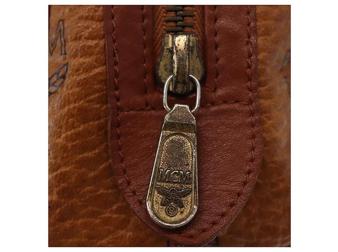 Borsa MCM Logogram Vicetos in pelle PVC marrone e oro Auth BA7357 D'oro - vista 14