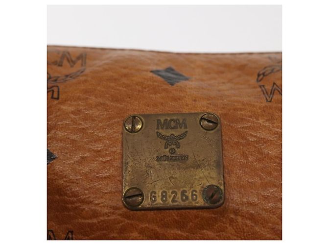 Borsa MCM Logogram Vicetos in pelle PVC marrone e oro Auth BA7357 D'oro - vista 15