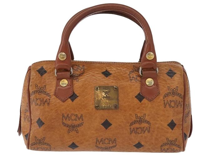 Borsa MCM Logogram Vicetos in pelle PVC marrone e oro Auth BA7357 D'oro - vista 2