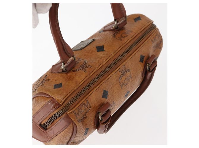 Borsa MCM Logogram Vicetos in pelle PVC marrone e oro Auth BA7357 D'oro - vista 6