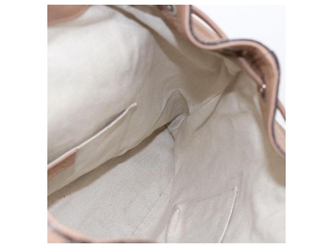 Zaino in pelle beige oro GUCCI Bamboo 370833 Auth fm4914 - vista 19