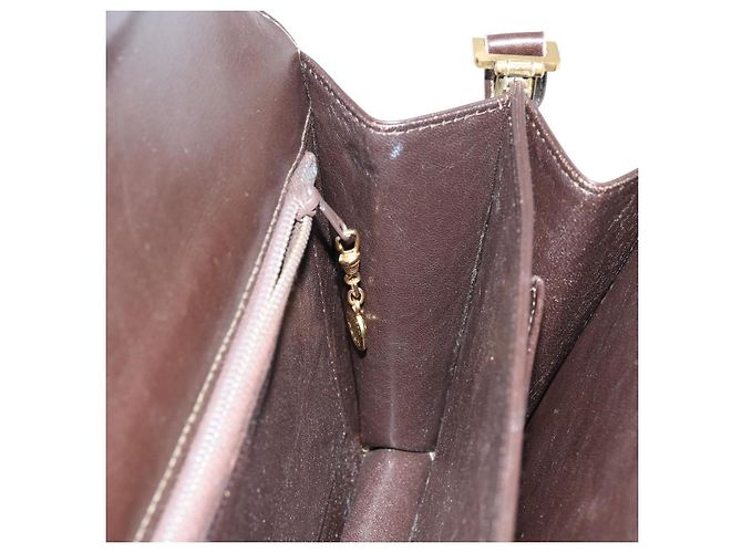 Céline Borsa a Spalla Celine C Sulky in Tela Marrone Oro Auth gh1083 D'oro - vista 20