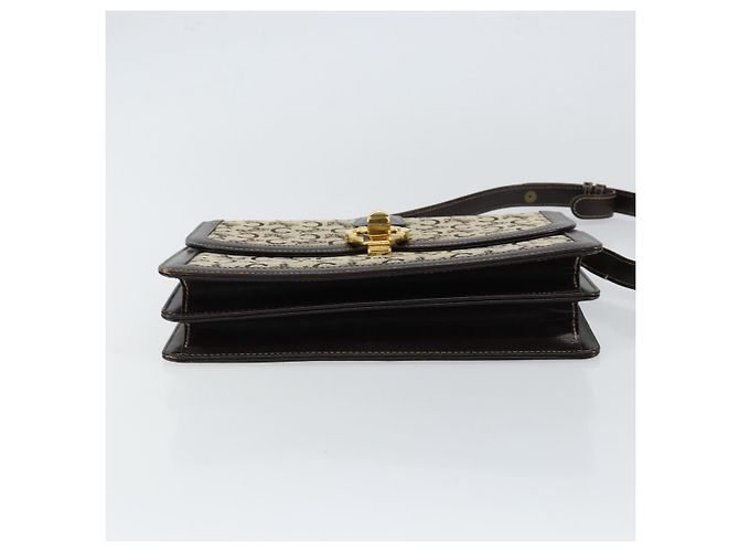 Céline Borsa a Spalla Celine C Sulky in Tela Marrone Oro Auth gh1083 D'oro - vista 5