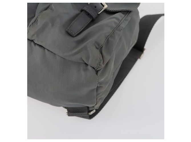 PRADA Rucksack aus grauem Nylon mit Silber authentisch kk572 Braun - Ansicht 15