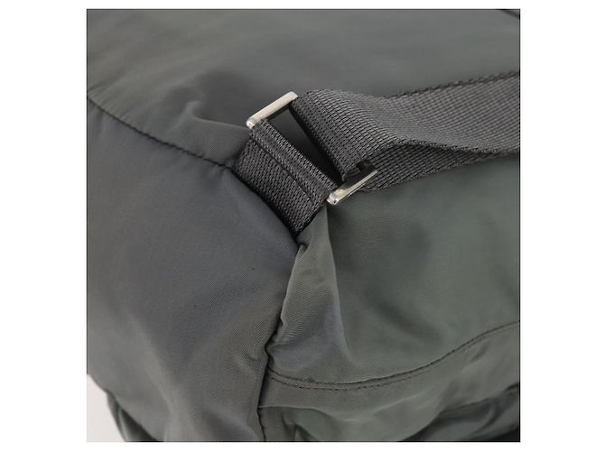 PRADA Rucksack aus grauem Nylon mit Silber authentisch kk572 Braun - Ansicht 17