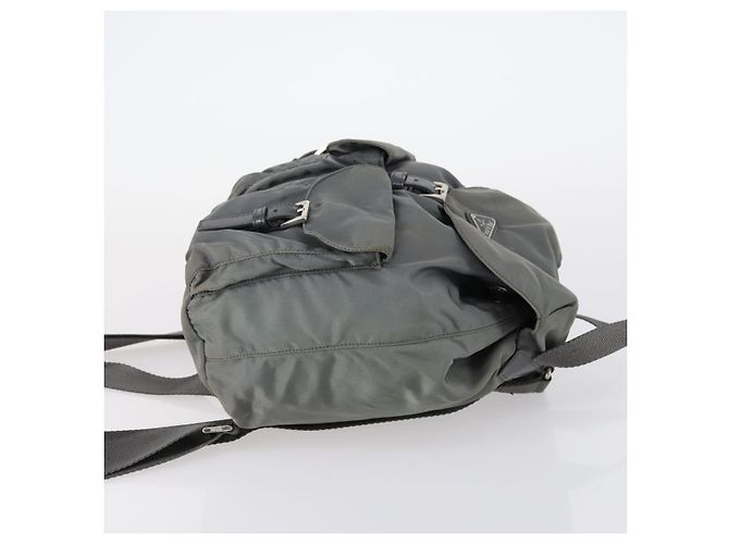 PRADA Rucksack aus grauem Nylon mit Silber authentisch kk572 Braun - Ansicht 3