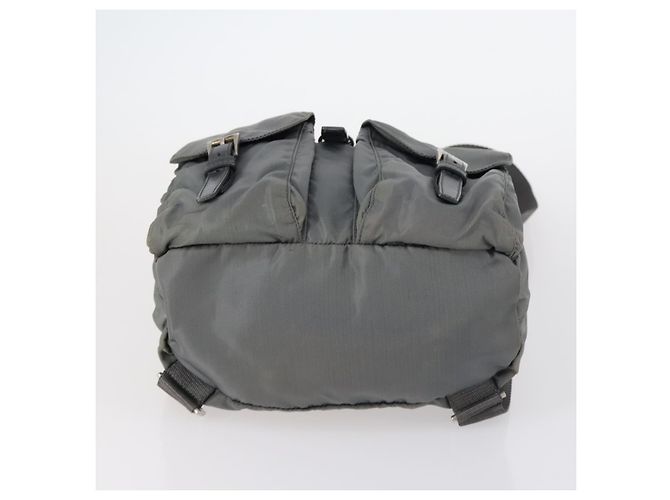 PRADA Rucksack aus grauem Nylon mit Silber authentisch kk572 Braun - Ansicht 5