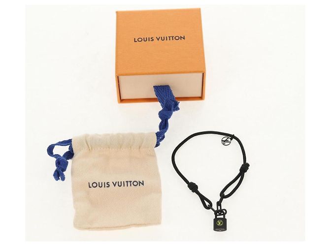 Bracciale Lockit Virgil Abloh in titanio nero LOUIS VUITTON Q05270 LV Auth 136563M - vista 12