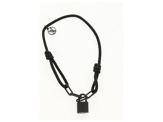 Bracciale Lockit Virgil Abloh in titanio nero LOUIS VUITTON Q05270 LV Auth 136563M - vista 6