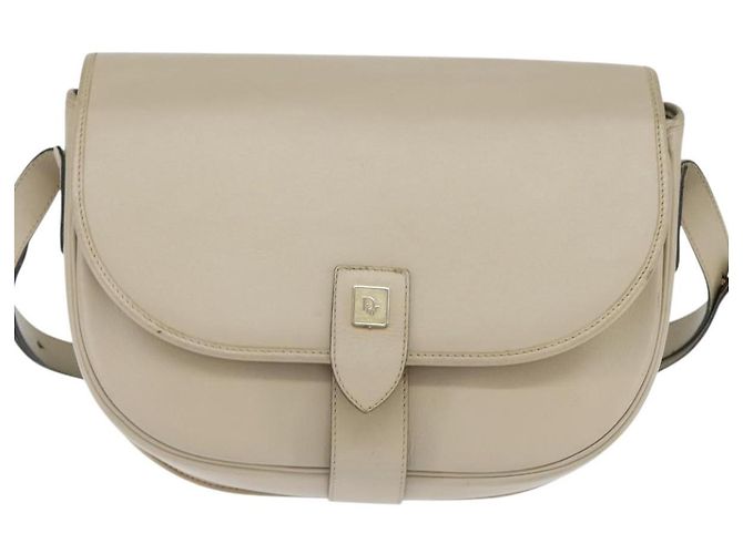 Borsa a Spalla Christian Dior in Pelle Beige Oro Auth bs30458 D'oro - vista 13