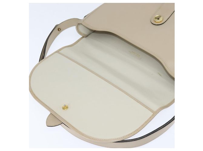 Borsa a Spalla Christian Dior in Pelle Beige Oro Auth bs30458 D'oro - vista 9