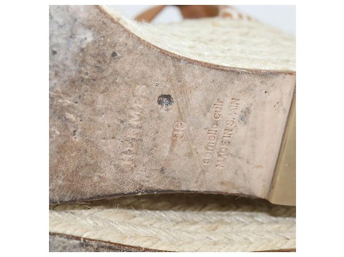 Hermès HERMES Tipoli Espadrilles Schuhe Raffia Beige Auth BA6845 - Ansicht 11