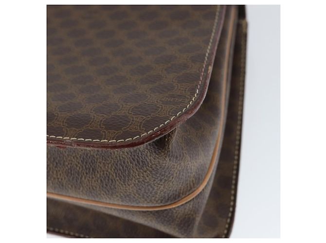 Céline Bolso de mano de lona Macadam Circle CELINE en cuero PVC marrón dorado Auth 149189 Castaño - vista 15