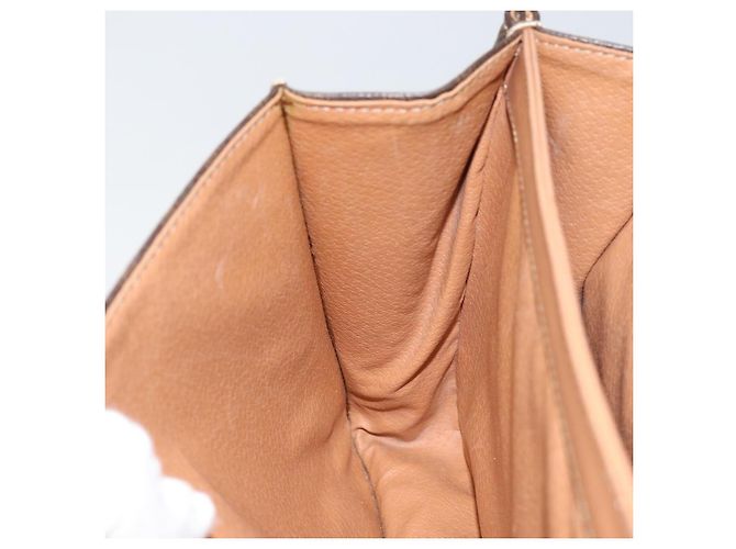 Céline Bolso de mano de lona Macadam Circle CELINE en cuero PVC marrón dorado Auth 149189 Castaño - vista 20
