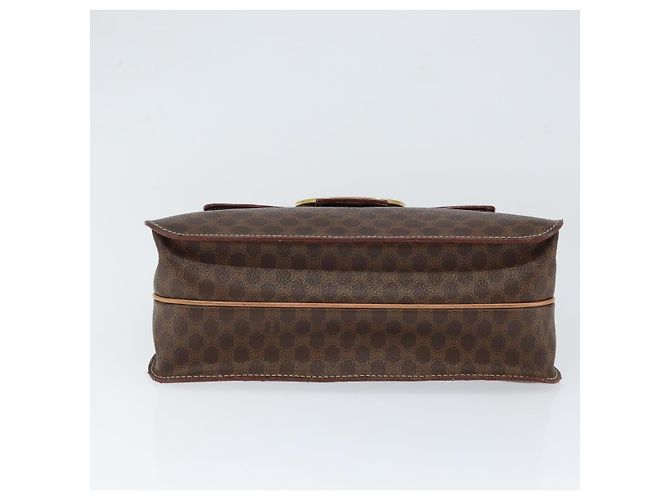 Céline Bolso de mano de lona Macadam Circle CELINE en cuero PVC marrón dorado Auth 149189 Castaño - vista 5