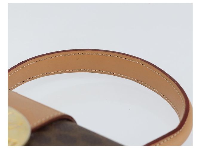 Céline Bolso de mano de lona Macadam Circle CELINE en cuero PVC marrón dorado Auth 149189 Castaño - vista 8