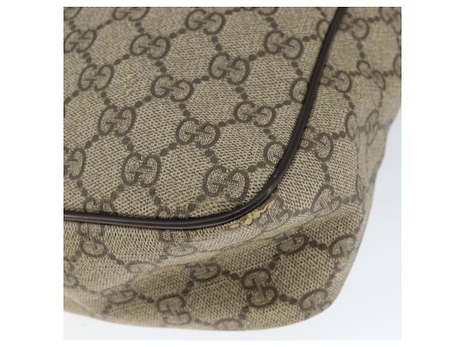 Gucci Borsa a Spalla GG Supreme PVC Marrone Oro 201448 Auth 146911 D'oro - vista 16