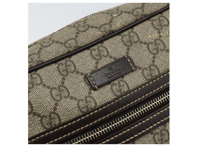 Gucci Borsa a Spalla GG Supreme PVC Marrone Oro 201448 Auth 146911 D'oro - vista 18