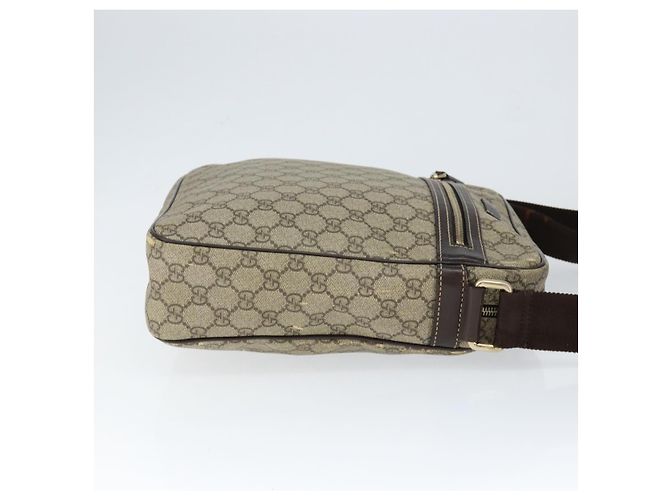 Gucci Borsa a Spalla GG Supreme PVC Marrone Oro 201448 Auth 146911 D'oro - vista 3