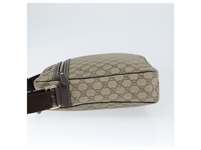 Gucci Borsa a Spalla GG Supreme PVC Marrone Oro 201448 Auth 146911 D'oro - vista 4