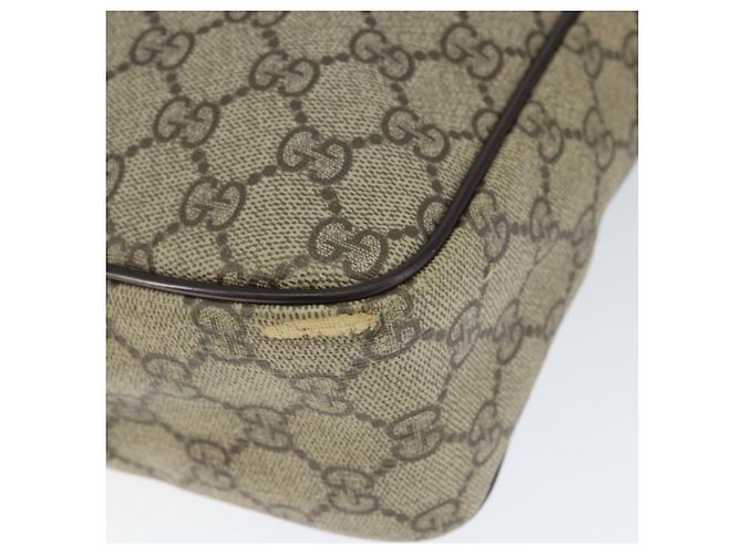 Gucci Borsa a Spalla GG Supreme PVC Marrone Oro 201448 Auth 146911 D'oro - vista 8