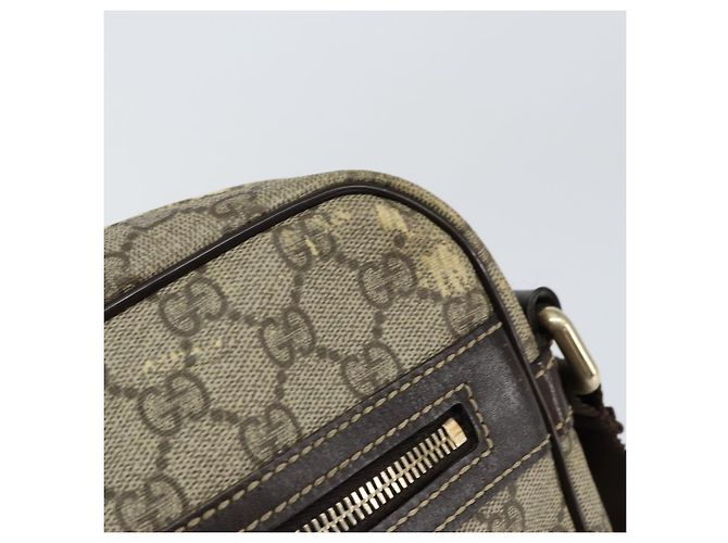 Gucci Borsa a Spalla GG Supreme PVC Marrone Oro 201448 Auth 146911 D'oro - vista 9