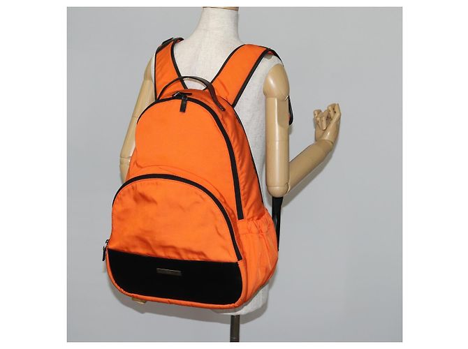GUCCI Backpack Nylon Orange Silver Auth hk3123 Silvery - view 24