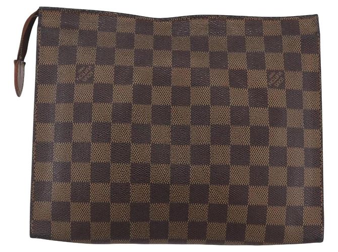 LOUIS VUITTON Poche Toilette 26 Damier Ebene N47543 Auth LV 148766 - vista 2