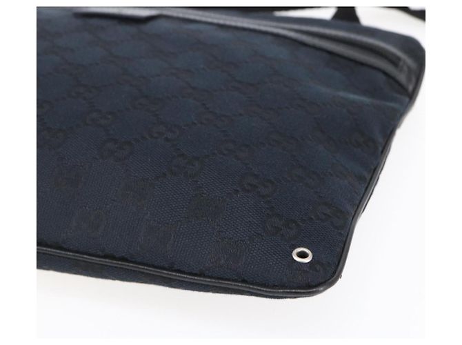 Borsa a Spalla GG Canvas Gucci Nera Argento 90476 Auth am9461 Nero - vista 10