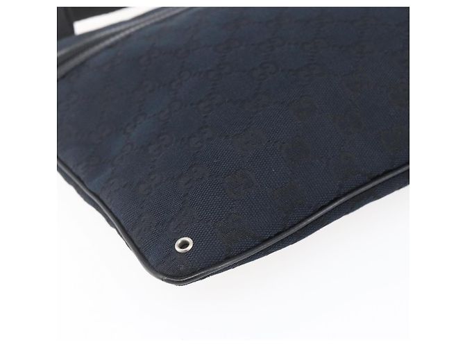 Borsa a Spalla GG Canvas Gucci Nera Argento 90476 Auth am9461 Nero - vista 11