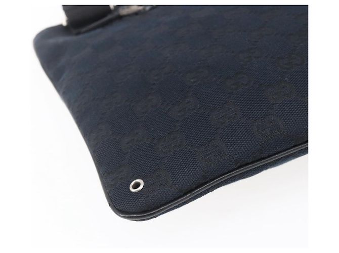 Borsa a Spalla GG Canvas Gucci Nera Argento 90476 Auth am9461 Nero - vista 13
