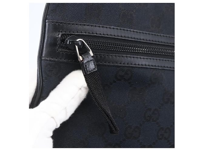 Borsa a Spalla GG Canvas Gucci Nera Argento 90476 Auth am9461 Nero - vista 15