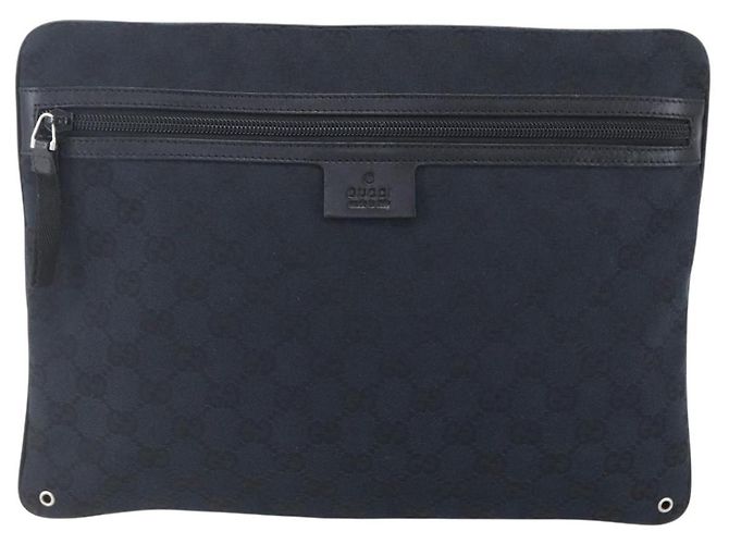 Borsa a Spalla GG Canvas Gucci Nera Argento 90476 Auth am9461 Nero - vista 2