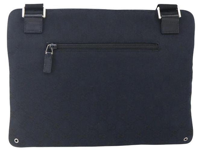 Borsa a Spalla GG Canvas Gucci Nera Argento 90476 Auth am9461 Nero - vista 3