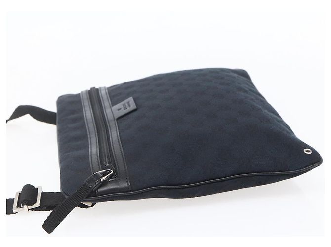 Borsa a Spalla GG Canvas Gucci Nera Argento 90476 Auth am9461 Nero - vista 4