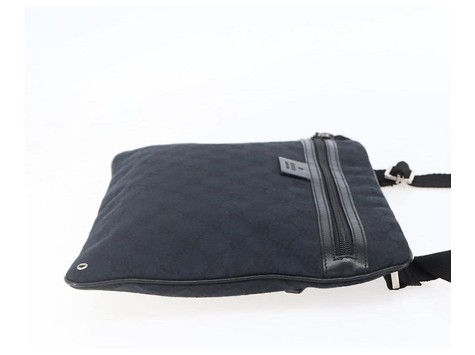 Borsa a Spalla GG Canvas Gucci Nera Argento 90476 Auth am9461 Nero - vista 5