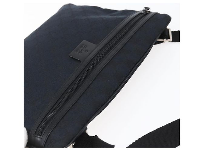 Borsa a Spalla GG Canvas Gucci Nera Argento 90476 Auth am9461 Nero - vista 6