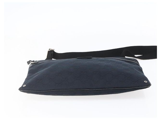 Borsa a Spalla GG Canvas Gucci Nera Argento 90476 Auth am9461 Nero - vista 9
