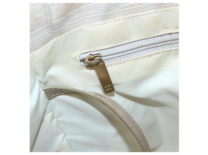 CHANEL Nuova Borsa Tote da Viaggio Nylon Beige Oro CC Auth ti3422 D'oro - vista 15